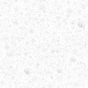 Hand Drawn Snowflakes Christmas Seamless Pattern. Subtle Flying Snow Flakes on chalk snowflakes Background. Amusing chalk handdrawn snow overlay. Original holiday season decoration.