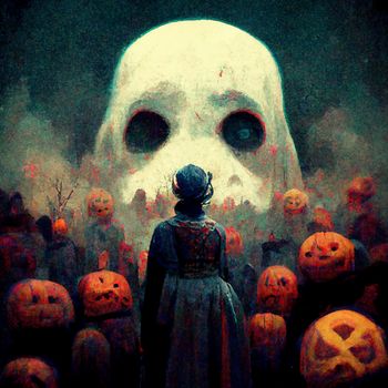 realistic halloween ghost illustration. halloween-themed illustration. realistic Halloween background.