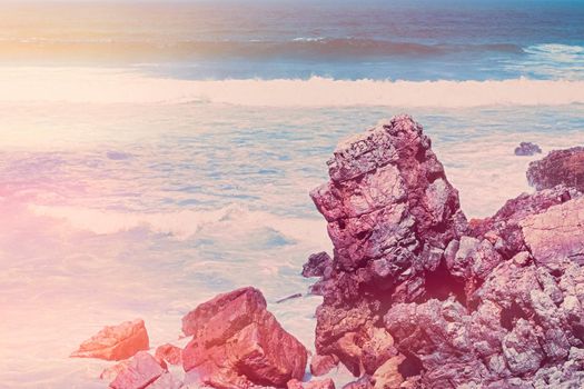 Coastal art print, holiday destination and travel concept - Dreamy ocean coast in summer