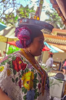 Tulum, Mexico 20 august 2022: Mayan Dancer portrait