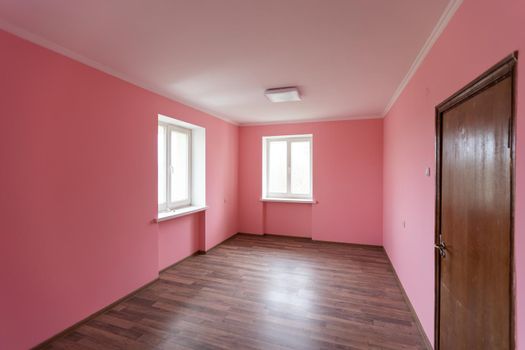 empty pink room interior for design and decoration.