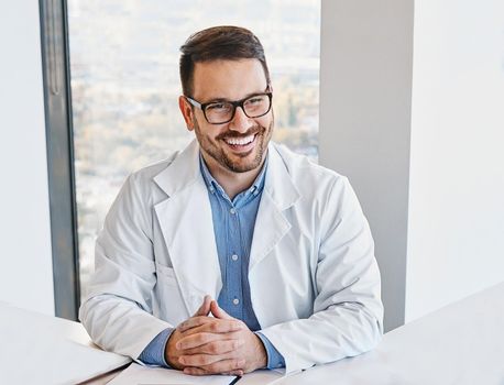 portrait of a young doctor in a hospital