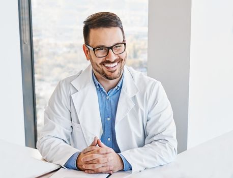 portrait of a young doctor in a hospital