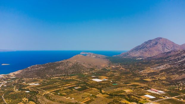 Crete mountain landscape, top view