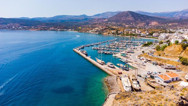 port and boats in Crete Agios Nikolaos Greece