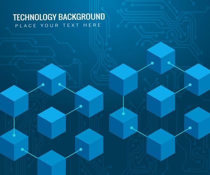 Blockchain line concept on dark background. Cryptocurrency data sign design,geometric block chain technology