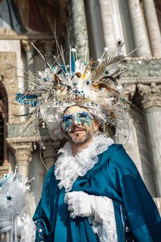 VENICE, ITALY - Febrary 22 2019: The masks of the Venice carnival 2019