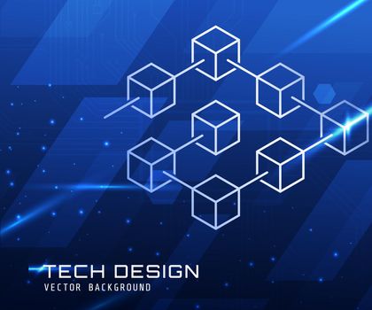 Blockchain crypto technology vector modern icon or element in outline style on dark background