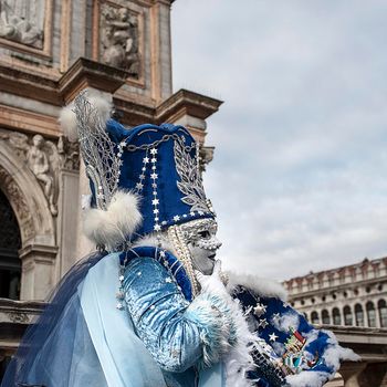 VENICE, ITALY - Febrary 23 2019: The masks of the Venice carnival 2019