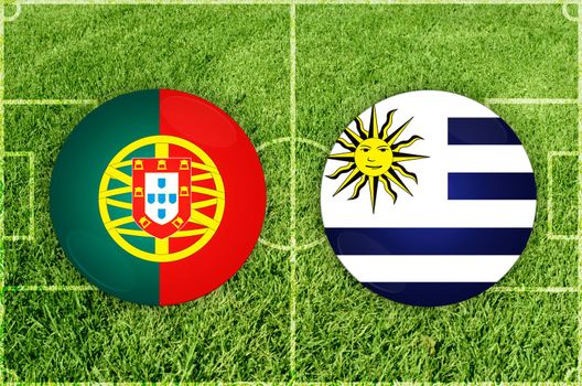 Illustration for Football match Portugal vs Uruguay