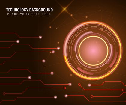 technology gold arrow light abstract background digital circle concept