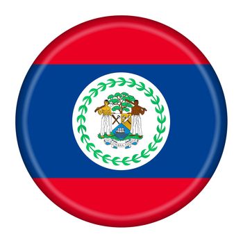A Belize flag button 3d illustration with clipping path
