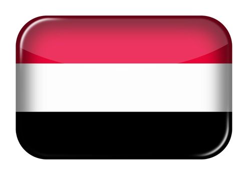 A Yemen web icon rectangle button with clipping path 3d illustration