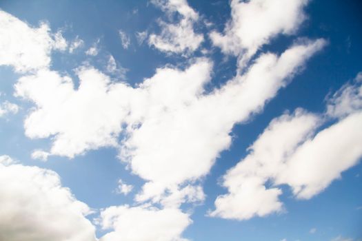 Cumulus clouds. White clouds on a blue background. Summer sky.