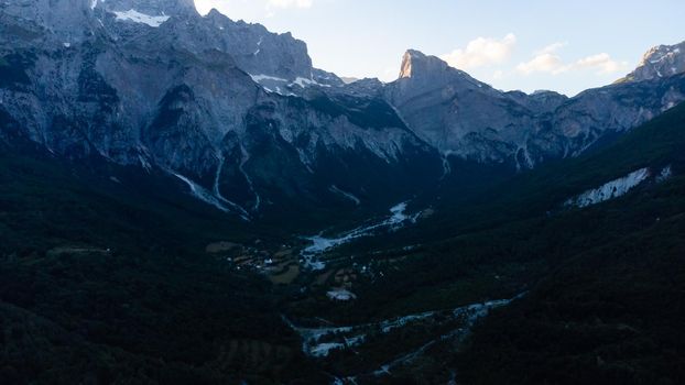 Amazing view of mountain in Albanian Alps.