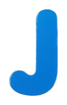 An upper case J magnetic letter on white with clipping path
