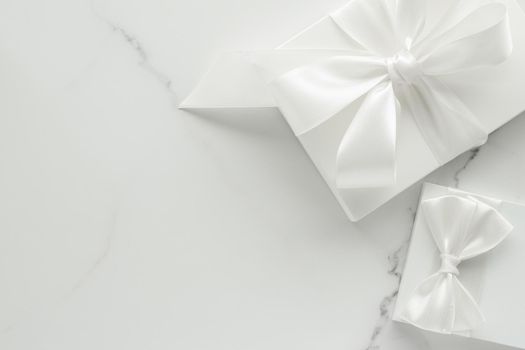 Romantic celebration, lifestyle and holiday present concept - Luxury wedding gifts on marble