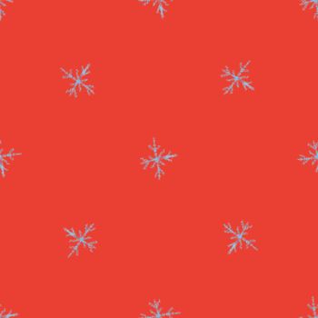 Hand Drawn Snowflakes Christmas Seamless Pattern. Subtle Flying Snow Flakes on chalk snowflakes Background. Beauteous chalk handdrawn snow overlay. Fascinating holiday season decoration.