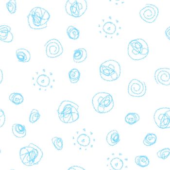 Hand Drawn Snowflakes Christmas Seamless Pattern. Subtle Flying Snow Flakes on chalk snowflakes Background. Alive chalk handdrawn snow overlay. Comely holiday season decoration.