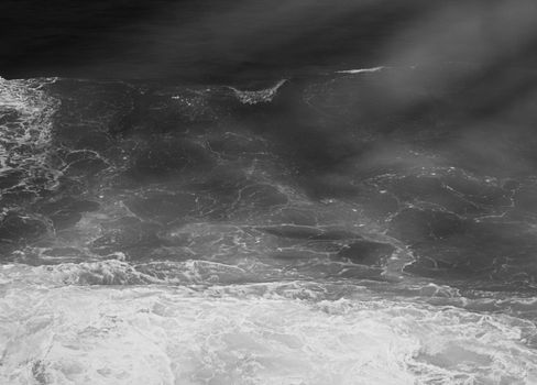 Coastal art print, monochrome and seascape concept - Atlantic ocean coast scenery, fine art