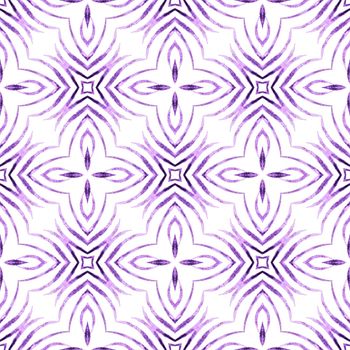 Exotic seamless pattern. Purple juicy boho chic summer design. Textile ready sublime print, swimwear fabric, wallpaper, wrapping. Summer exotic seamless border.