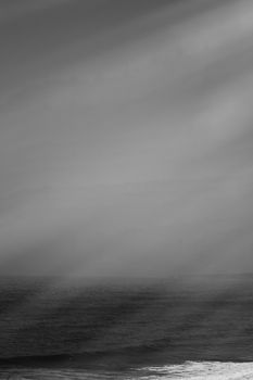 Coastal art print, monochrome and seascape concept - Atlantic ocean coast scenery, fine art