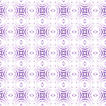 Oriental arabesque hand drawn border. Purple captivating boho chic summer design. Textile ready creative print, swimwear fabric, wallpaper, wrapping. Arabesque hand drawn design.