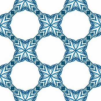 Textile ready unique print, swimwear fabric, wallpaper, wrapping. Blue cute boho chic summer design. Exotic seamless pattern. Summer exotic seamless border.