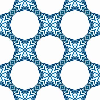Textile ready unique print, swimwear fabric, wallpaper, wrapping. Blue cute boho chic summer design. Exotic seamless pattern. Summer exotic seamless border.