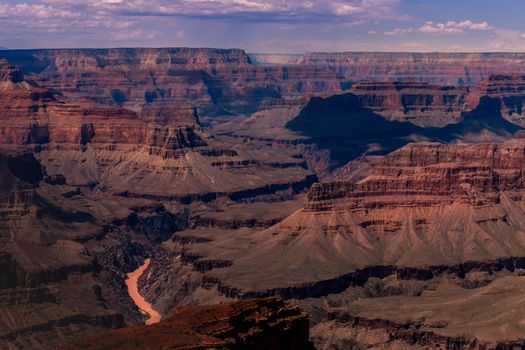Grand Canyon south rim and Colorado River at sunny day, Arizona, United States