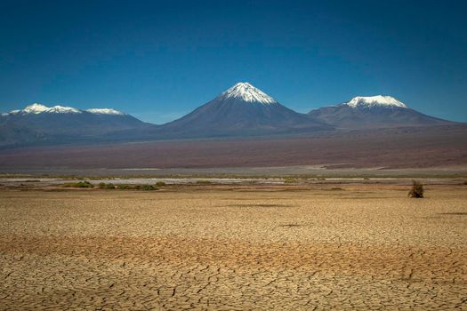 Licancabur volcano at sunny day, San Pedro de Atacama, Desert arid landscape, Chile, South America
