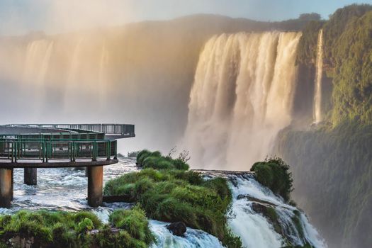 Iguazu Falls dramatic landscape, view from Brazilian side, South America