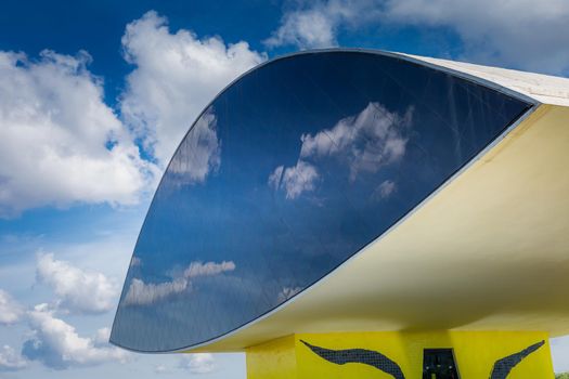 Curitiba, Brazil, outubro 23, 2019, Photo taken in front of Museum Oscar Niemeyer, located at Curitiba city, capital of Parana state, Brazil. It was a sunny day.