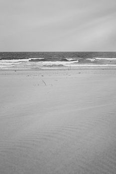 Coastal art print, monochrome and seascape concept - Atlantic ocean coast scenery, fine art