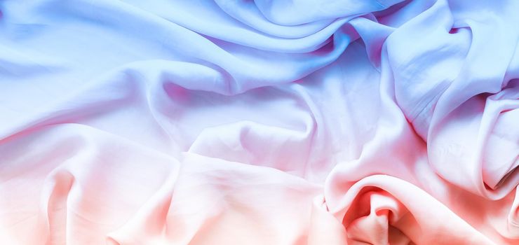 Neon soft silk waves, flatlay - elegant fabric textures, abstract backgrounds and modern pastel colours concept. Feel the sense of timeless luxury