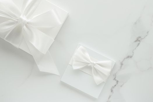 Romantic celebration, lifestyle and holiday present concept - Luxury wedding gifts on marble