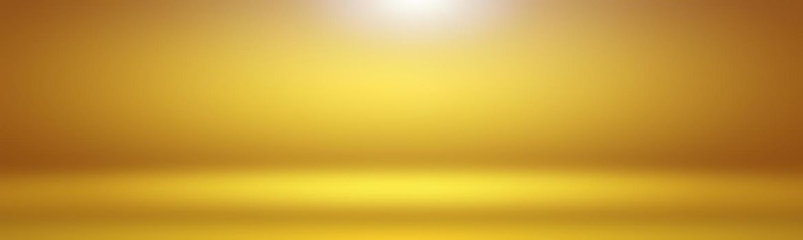 Abstract Luxury Gold yellow gradient studio wall, well use as background,layout,banner and product presentation