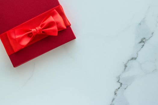 Romantic celebration, lifestyle and birthday present concept - Luxury red holiday gifts on marble