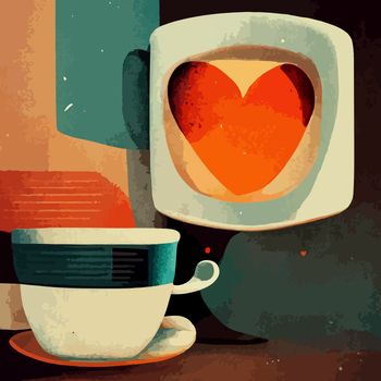 coffee cup illustration. i love coffee illustration.