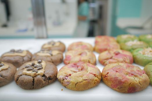 close up of sweet cookies display for sale in singapore,