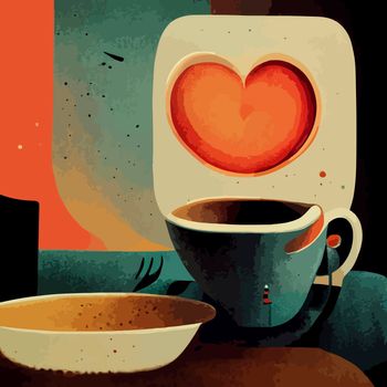 coffee cup illustration. i love coffee illustration.