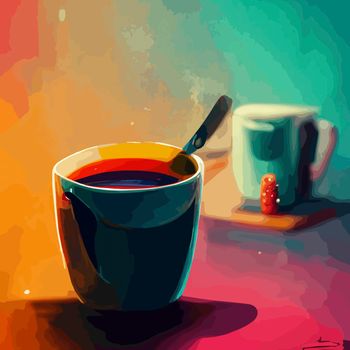 coffee cup illustration. i love coffee illustration.