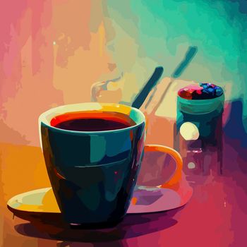 coffee cup illustration. i love coffee illustration.