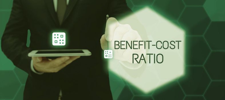 Conceptual caption Benefit Cost Ratio, Internet Concept Relationship between the costs and benefits of project