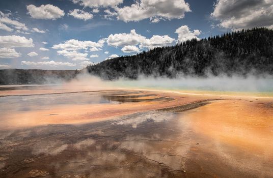 Yellowstone's thermal bacteria rainbow of orange