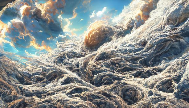 3D render abstract blue sky background series design for creative wallpaper or design art work. Creativity and imagination.