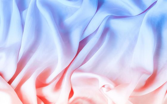 Neon soft silk waves, flatlay - elegant fabric textures, abstract backgrounds and modern pastel colours concept. Feel the sense of timeless luxury