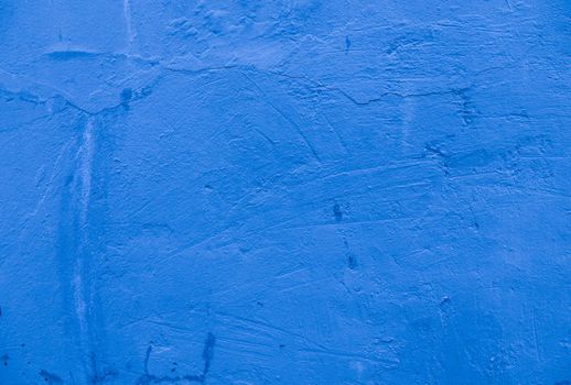 Grunge blue wall. Abstract old shabby wall background.