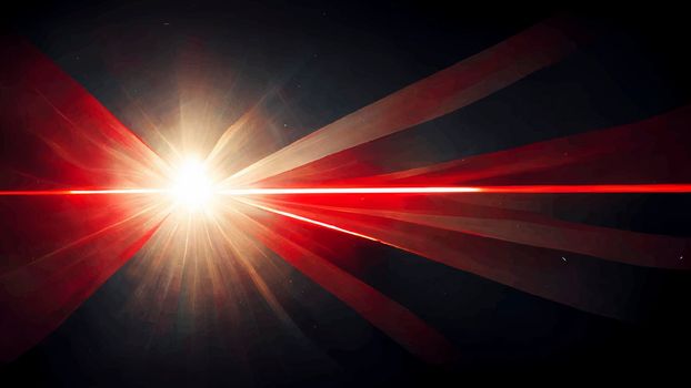 Red Light Lens flare on black background. Light Lens flare on black background. Lens flare with bright light isolated with a black background. Used for textures and materials.