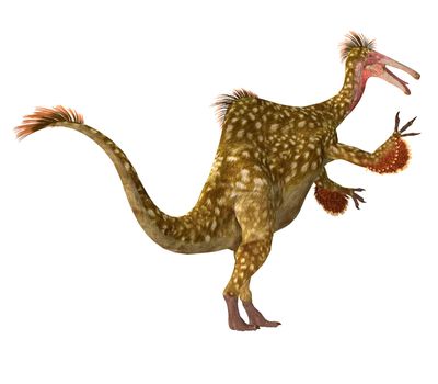 Deinocheirus was a predatory theropod dinosaur that lived during the Cretaceous Period of Mongolia.